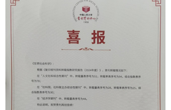 2024年度复印报刊资料转载指数研究报告发布 《甘肃社会科学》三大类别七项指标上榜